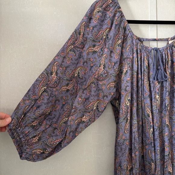 Denim & Supply | Ralph Lauren Blue Paisley Long Sleeve Dress | Size Large - Picture 2 of 6